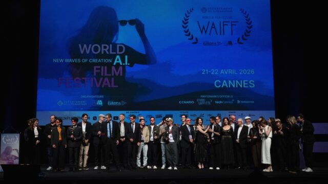 Les lauréats du World AI Film Festival 2026 en compagnie du Jury et de l’équipe du Festival © Alpes Maritimes